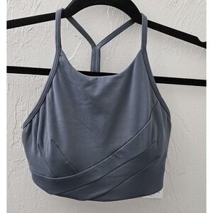 *NEW w/Tags Lululemon Wrap-Front Flow Y Hi-Neck Sports Bra Size 4 Oil Blue